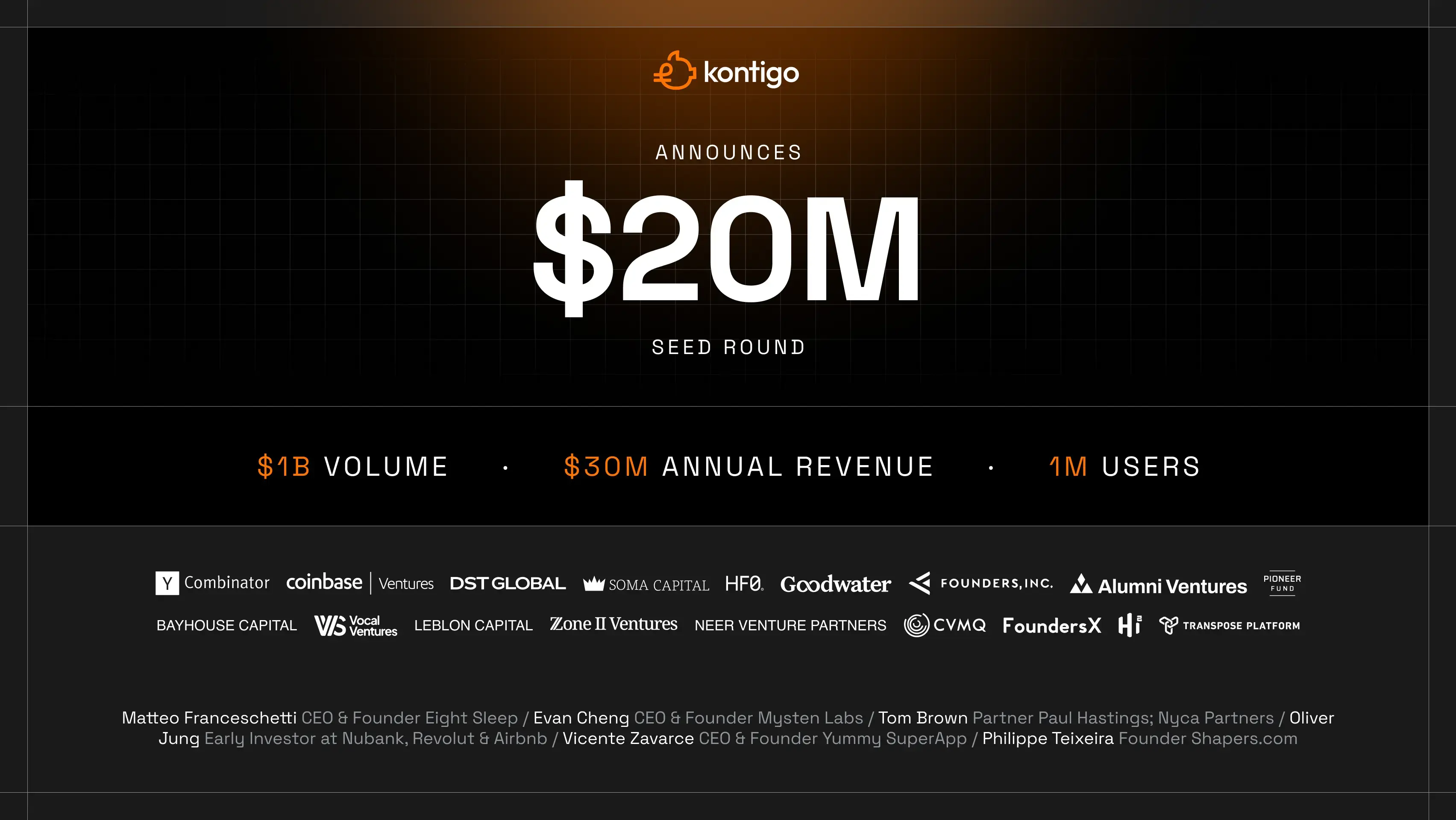 Kontigo $20M Seed Round